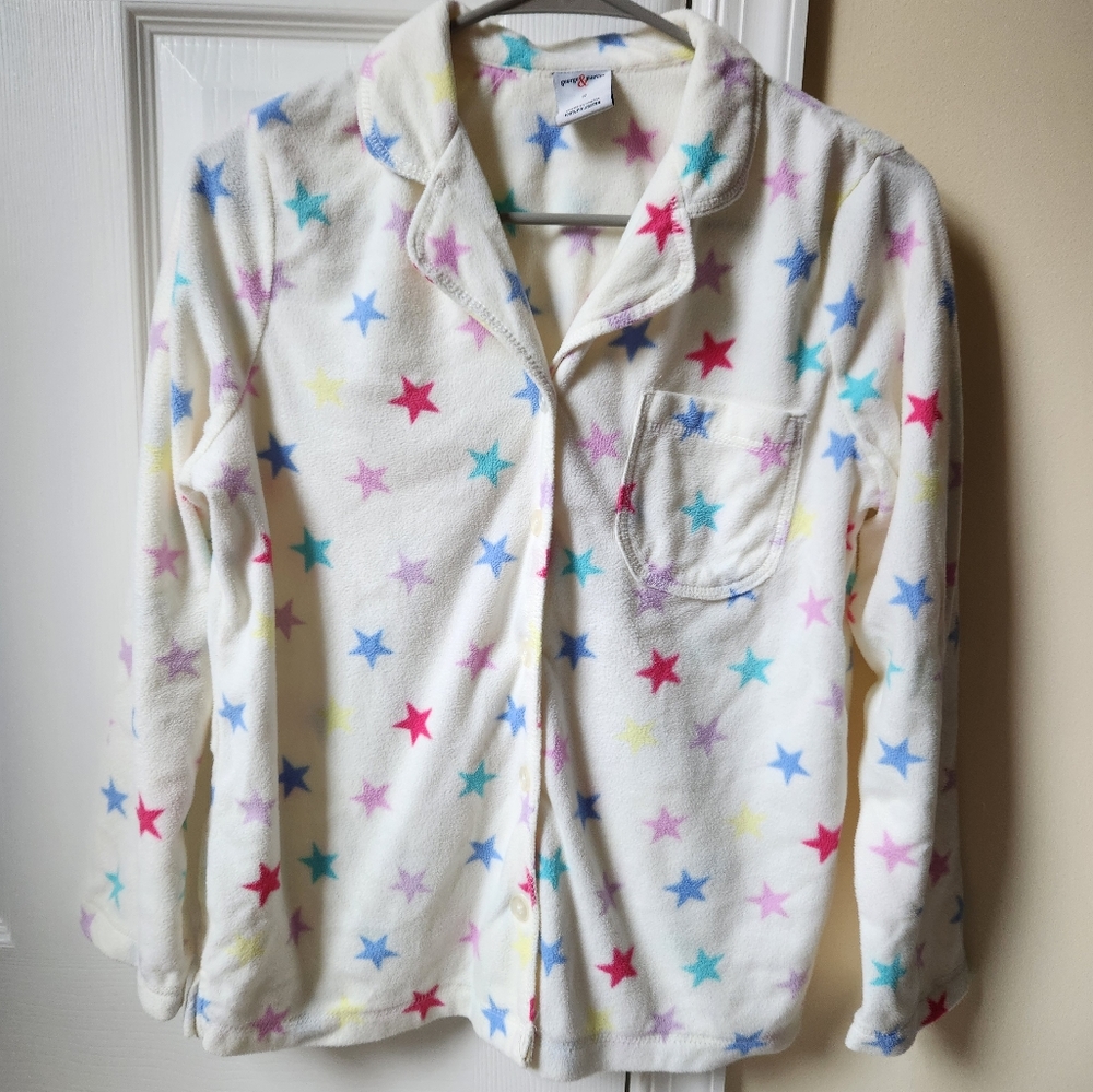 Ladies flannel long sleeve button down casual top, Small